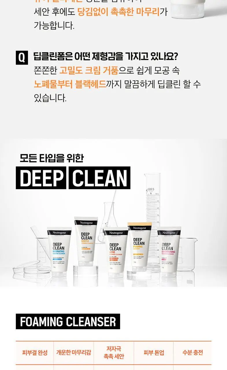 [산뜻개운/딥클린/온라인단독] 뉴트로지나 딥클린 포밍 클렌저 100g 2입 상세페이지 13